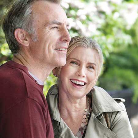Couple standing outside